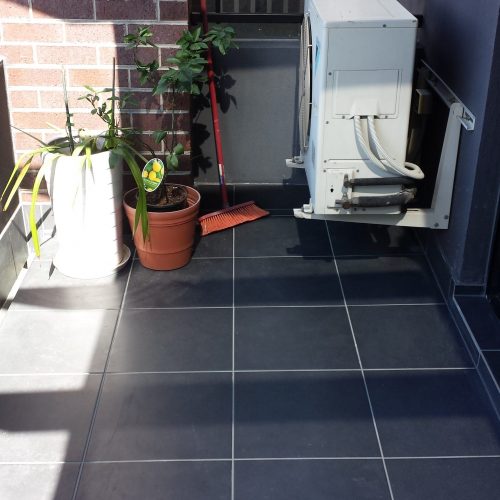 grey floor tiles