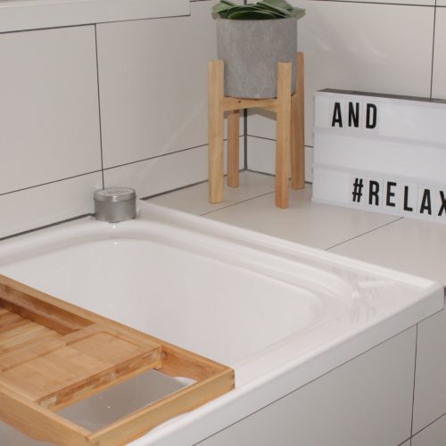 Bamboo bath caddy