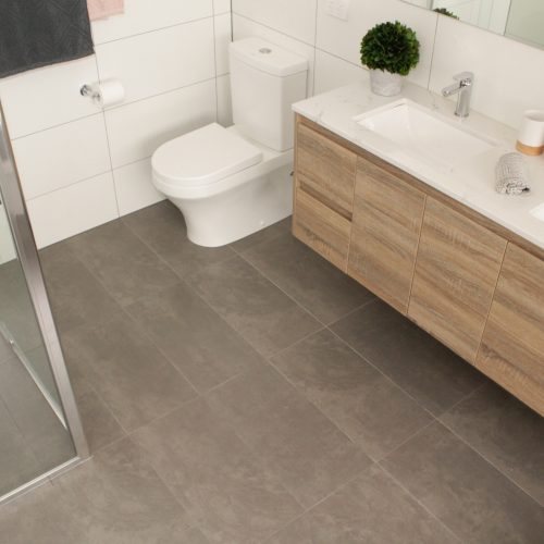 wall hung toilet with vanity