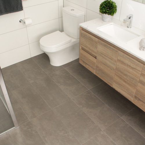 Double vanity with toilet